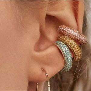 Rhinestone Ear Cuff Set Unique Shiny Decoration Retro Style Jewelry Exquisite